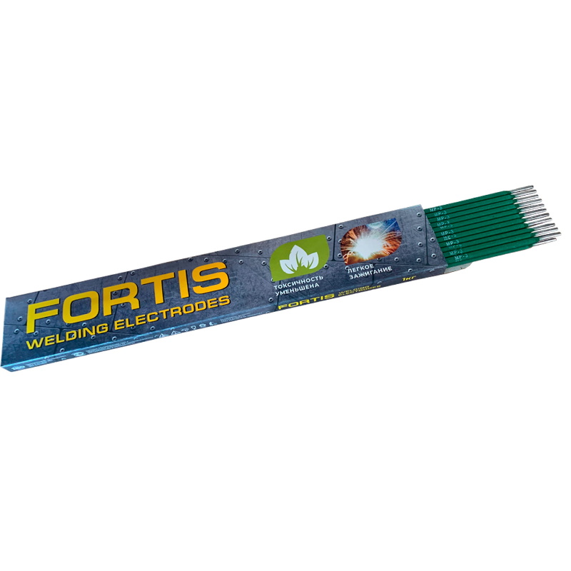 Электроды сварочные МР-3 Fortis 4673WE2016 (3 мм, 1 кг) сварочные электроды fortis мр 3 3мм 5кг