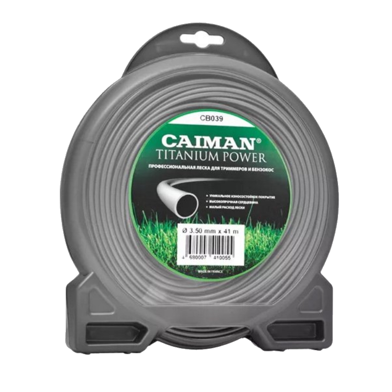 Леска для триммеров Caiman Titanium Power CB037, круг, 3 мм, 56 м леска caiman pro di049 3 мм 169 м