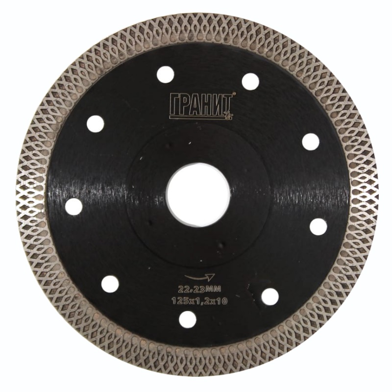 Алмазный диск по керамограниту/керамике Гранит CPST 250827 (125х1.2х10 мм) алмазный диск для плиткорезов гранит cpsp 250829 200х25 4х1 8х10 мм по керамограниту керамике