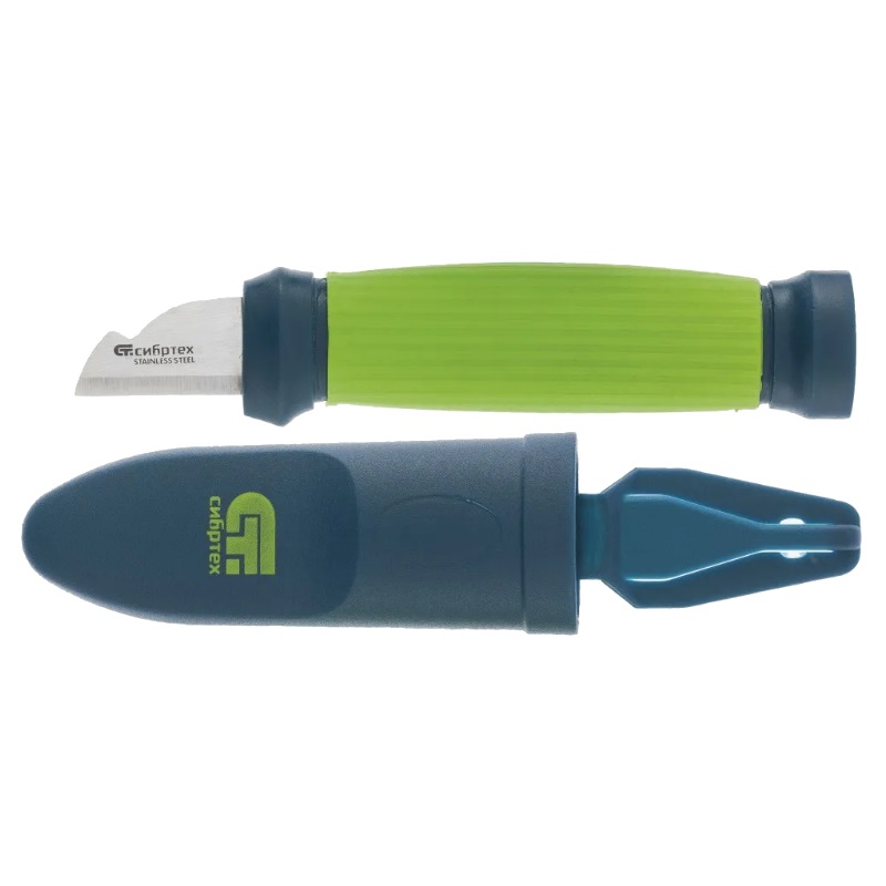 Нож монтажника с чехлом Сибртех 79013 (заточка справа, лезвие 31 мм) нож сантоку с чехлом для заточки ever sharp k2579024