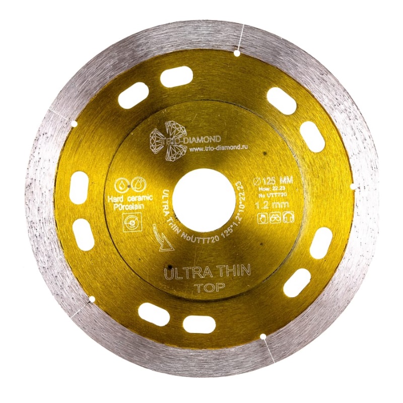 Алмазный диск Trio-Diamond Ultra Thin Top UTT720 (125x22,23x1,2 мм) диск алмазный турбо rage diamond 185x20x2 5 мм для резки бетона камня