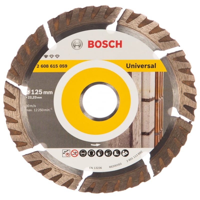 Алмазный диск Bosch Standard for Universal 2.608.615.059 (125x22,23 мм) лепестковый диск makita d 63797 125x22 23 мм z60 стекловолокно угловой