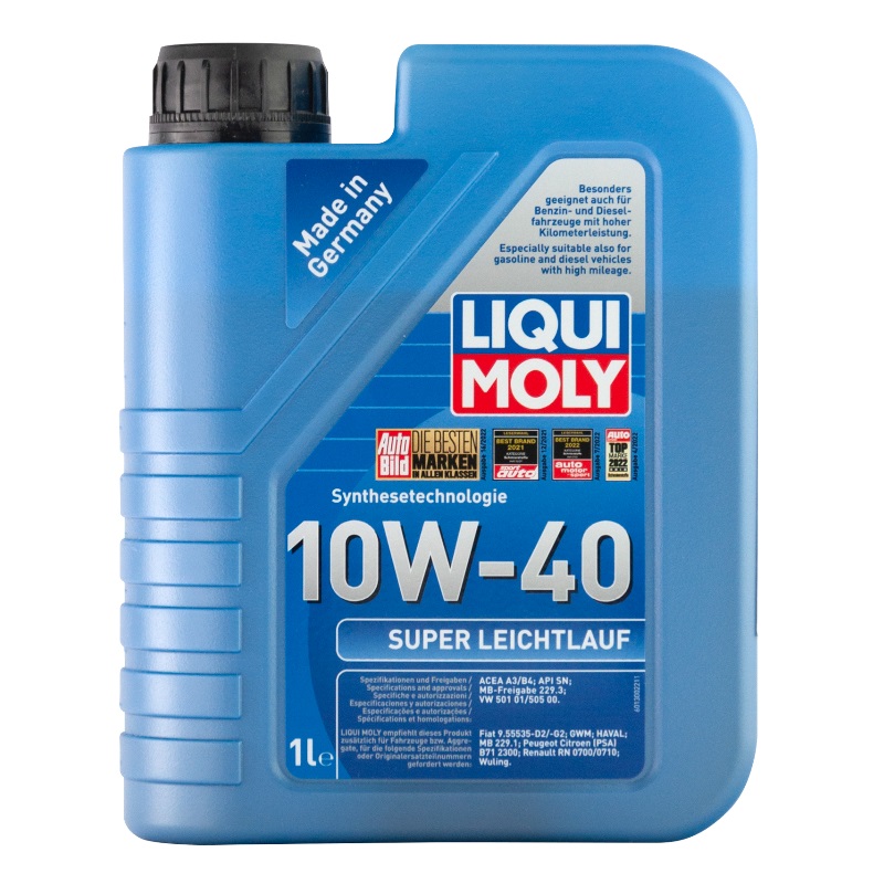 Масло НС-синтетическое моторное Liqui Moly Super Leichtlauf 10W-40 1 л 9503 масло моторное liqui moly mos2 leichtlauf 10w 40 4 л