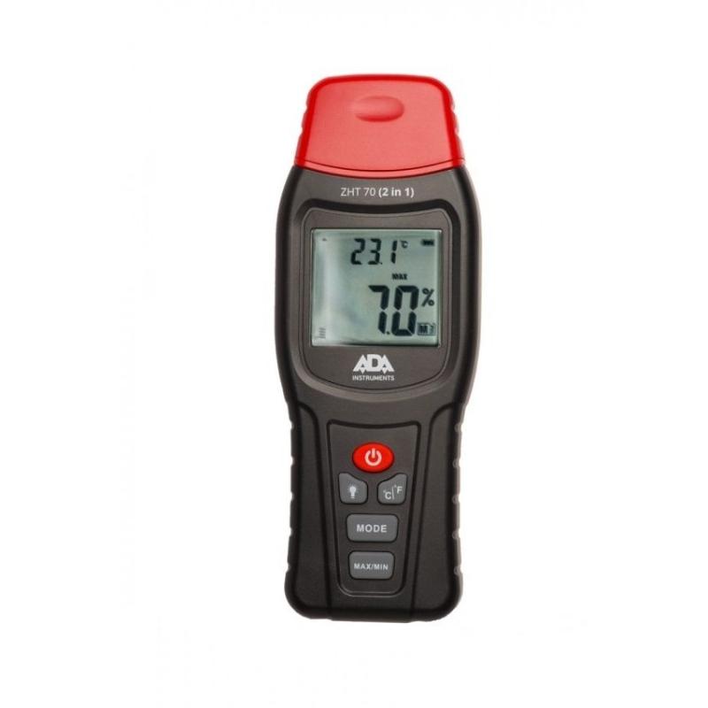 Измеритель влажности и температуры контактный Ada ZHT 70 А00518 (2 в 1) многофункциональный измеритель качества воздуха co2 tvoc meter температуры и влажности
