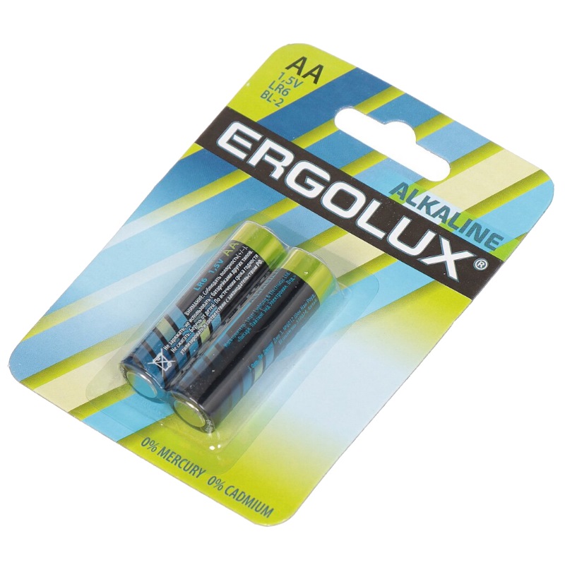 Элемент питания алкалиновый Ergolux Alkaline AA LR6 BL-2 1.5В 11747 бытовой электроудлинитель ergolux