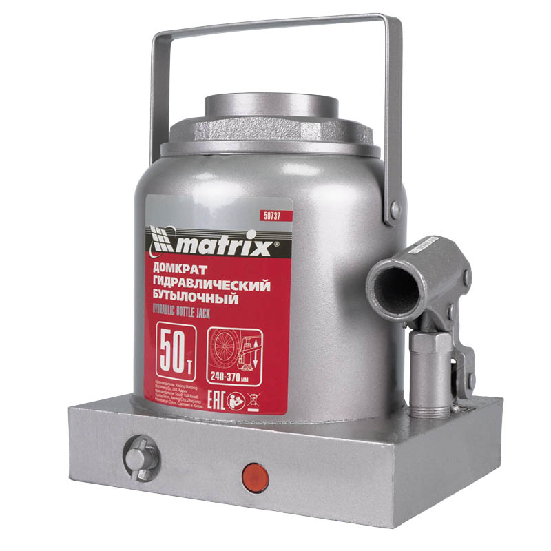 Бутылочный гидравлический домкрат Matrix 50737 (50 т, 240-370 мм)