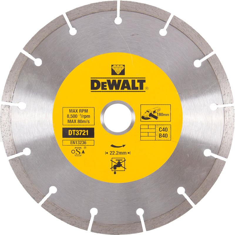 Алмазный диск DeWalt DT3721-QZ (диаметр 180 мм, посадочное отверстие 22.2 мм, назначение: бетон, кирпич)