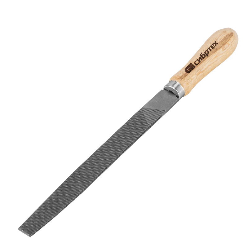 Напильник плоский Сибртех 16226 200 мм, деревянная ручка напильник трехгранный 150 мм 2 деревянная ручка bartex 12025