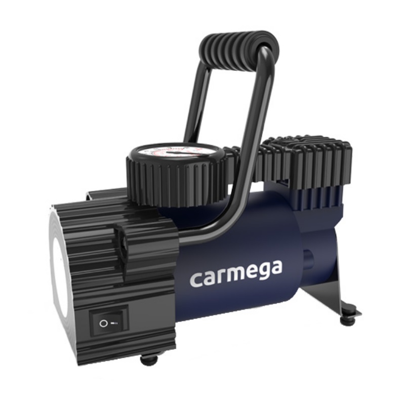 Компрессор автомобильный CARMEGA AC-35L 35 л/мин, 7 атм, сумка, фонарь компрессор автомобильный двухпоршневой 12в фонарь 40 л мин сумка