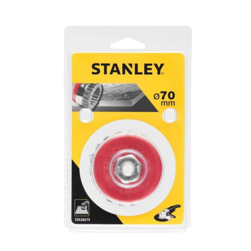 Щетка для УШМ Stanley STA36075-XJ (70 мм, чашечная стальная) щетка для дрели stanley inox sta36022 xj 50 мм чашечная