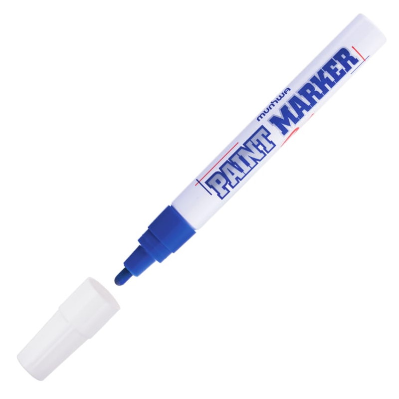Маркер-краска MunHwa PM-02 (синий) маркер масляный pebeo 4 artist marker 15 мм плоский серебро