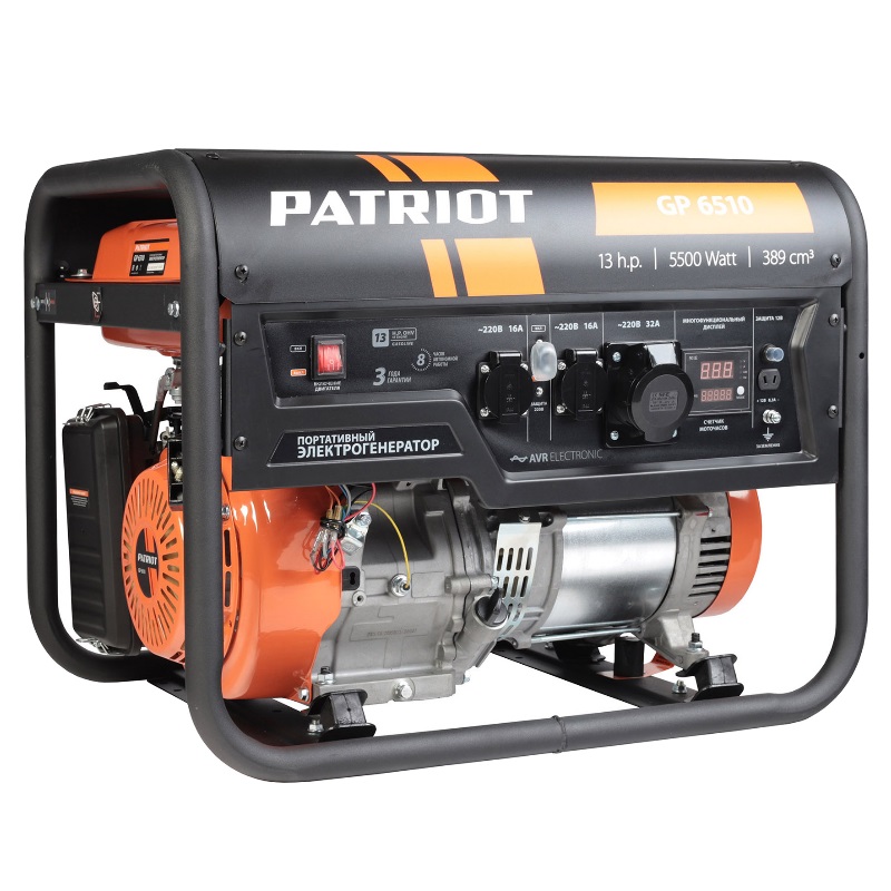 Бензиновый генератор Patriot GP 6510 генератор бензиновый patriot gp 7210le 474101588