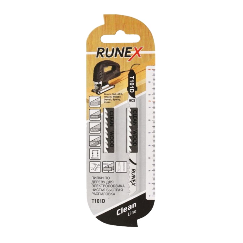 Пилки Runex T101D 555102-2 (HSS, 100x75 мм, 2 шт.) пилки древесина дсп фанера runex
