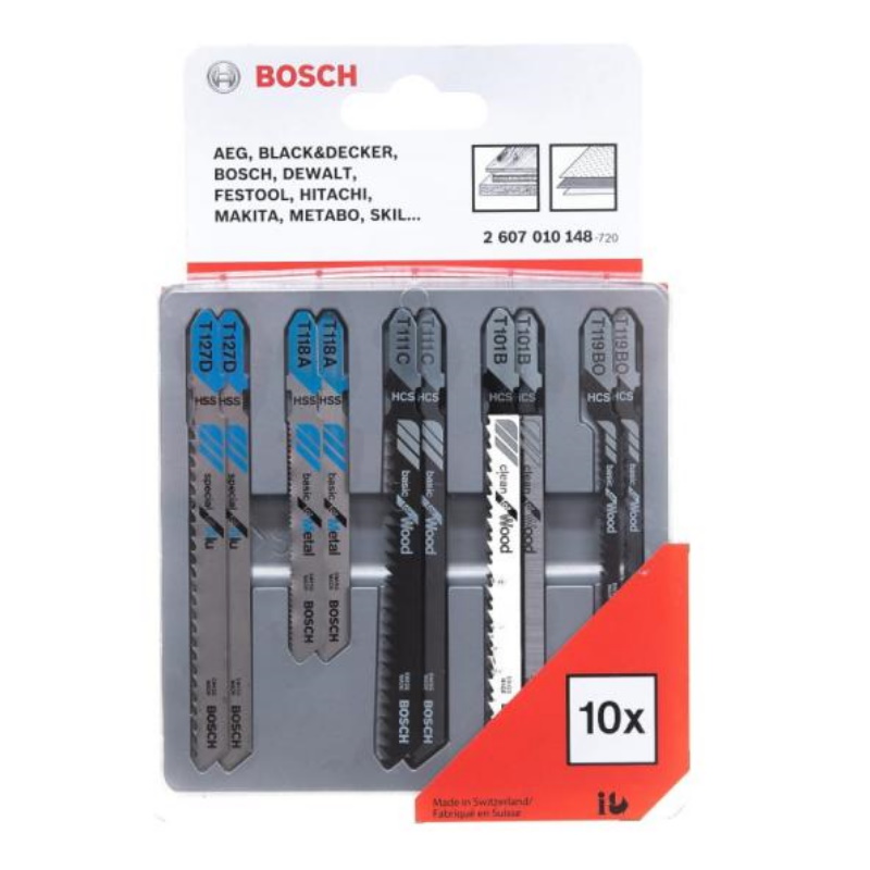 Набор полотен по металлу Bosch 2.607.010.148 SET 10шт набор лобзиковых пилок по дереву bosch